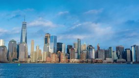 New York City Skyline Moonrise from Liberty State Park, NJ, Full Moon 4K Timelapse Video - Powered by Shutterstock - Get 15% off with code: PIKWIZARD15