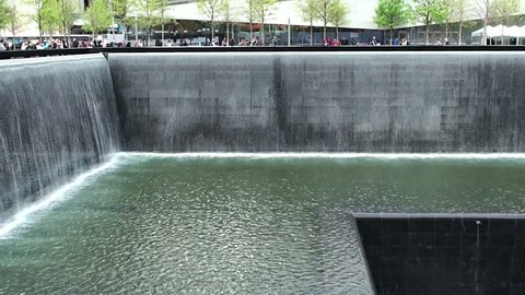 NEW YORK - CIRCA APRIL 2012: Flowing fountain. National September 11 Memorial & Museum circa April 2012.