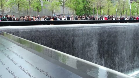 NEW YORK - CIRCA APRIL 2012: Flowing fountain. National September 11 Memorial & Museum circa April 2012.