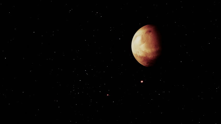 The Planet Mars HD Stock Footage, a wide shot of Mars in space