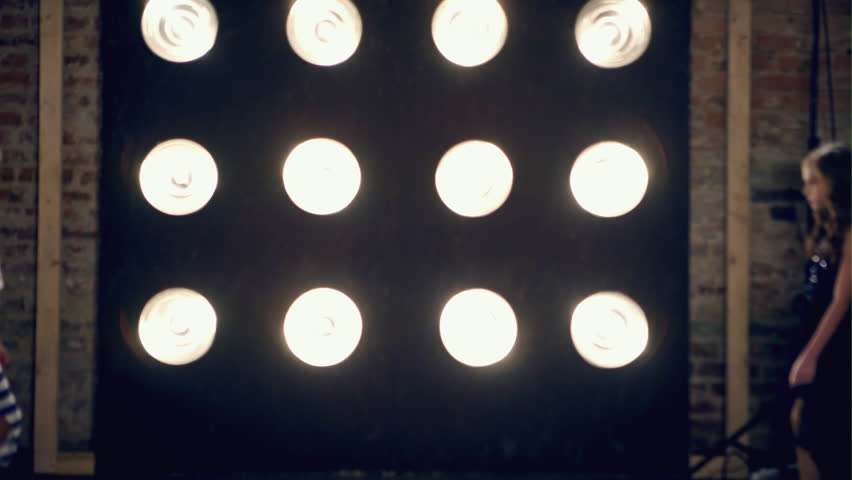 Two girls posing on podium