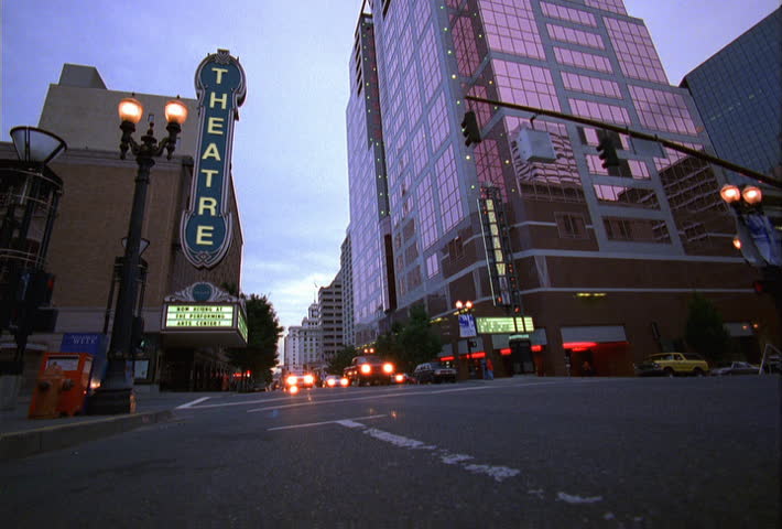 City street at dusk