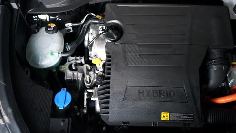 Car hybrid engine detail