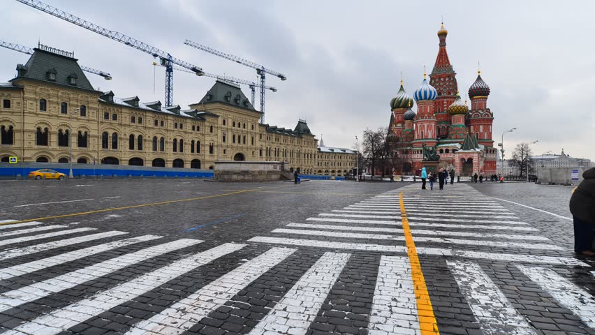 Time lapse of Red square in Moscow, Russia  