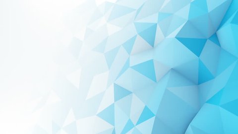 Blue white gradient polygonal surface. Computer generated seamless loop abstract motion background. Smooth 3D animation 4k UHD (3840x2160)