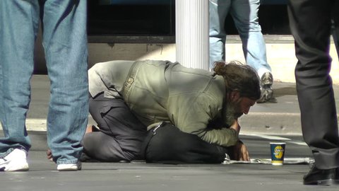 Homeless Beggar in Sydney Downtown Australia
April 2012