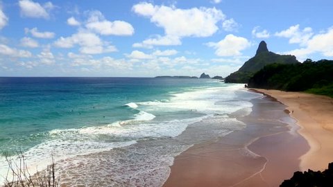 View of Fernando de Noronha beach. Brazilian tropical beach