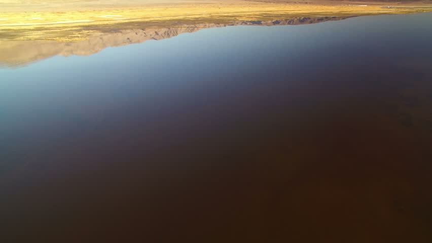 Owens Lake Aerial Sunset Fly towards Death Valley