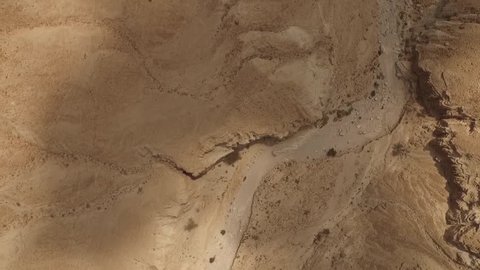 Canyon near Dead Sea aerial footage 1080p