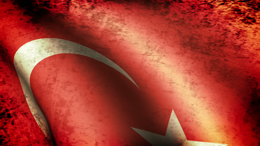 Turkey Flag Waving, grunge look