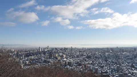Timelapse of Sapporo City in Winter.