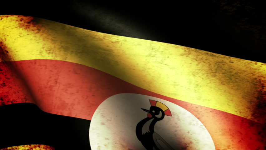 Uganda Flag Waving, grunge look