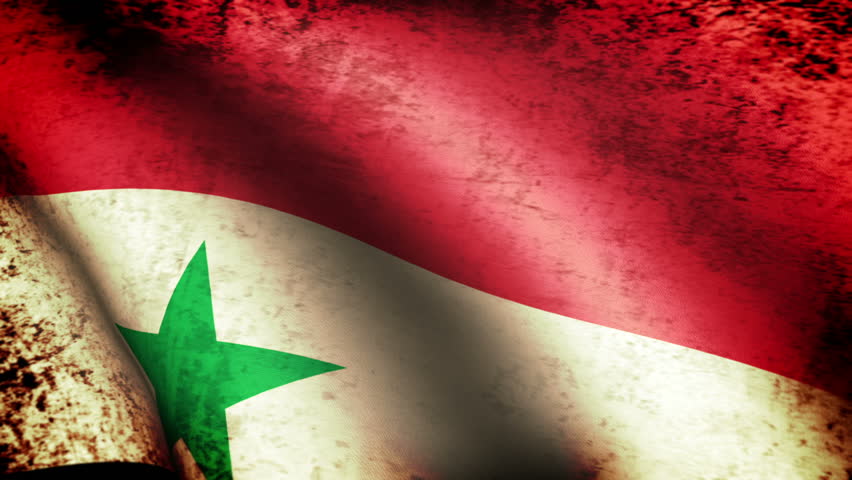 Syria Flag Waving, grunge look
