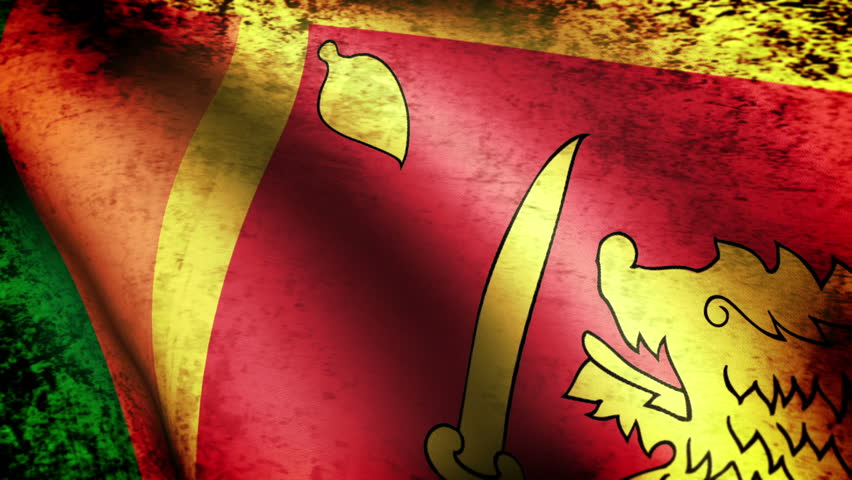 Sri Lanka Flag Waving, grunge look