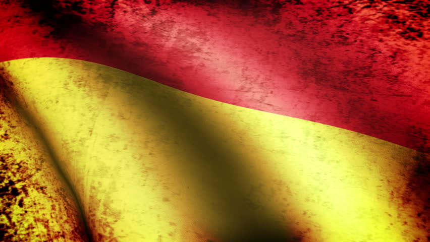 Spain Flag Waving, grunge look