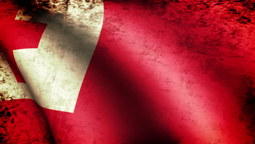 Tonga Flag Waving, grunge look