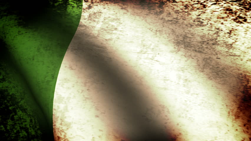 Nigeria Flag Waving, grunge look