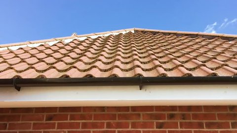 An establishing clip of some roof tiles