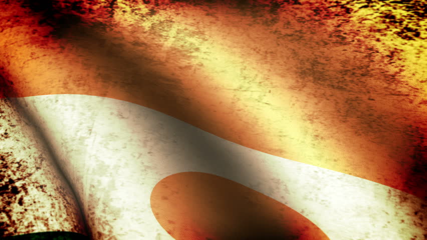 Niger Flag Waving, grunge look
