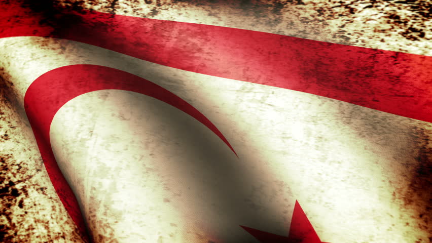 Northern Cyprus Flag Waving, grunge look