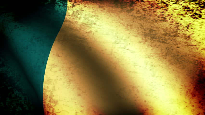 Romania Flag Waving, grunge look