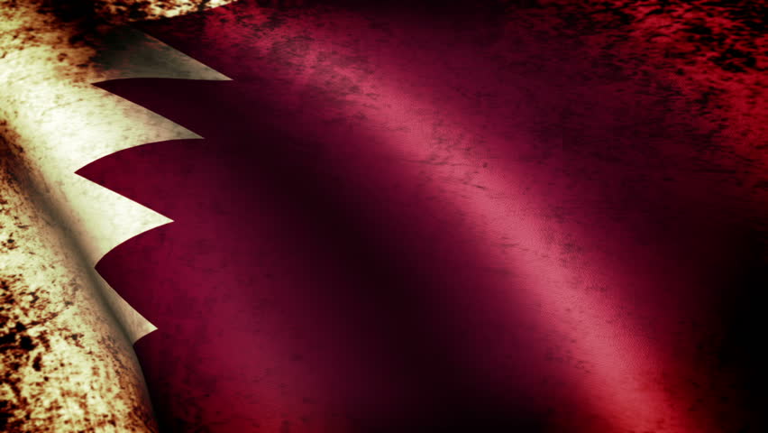Qatar Flag Waving, grunge look