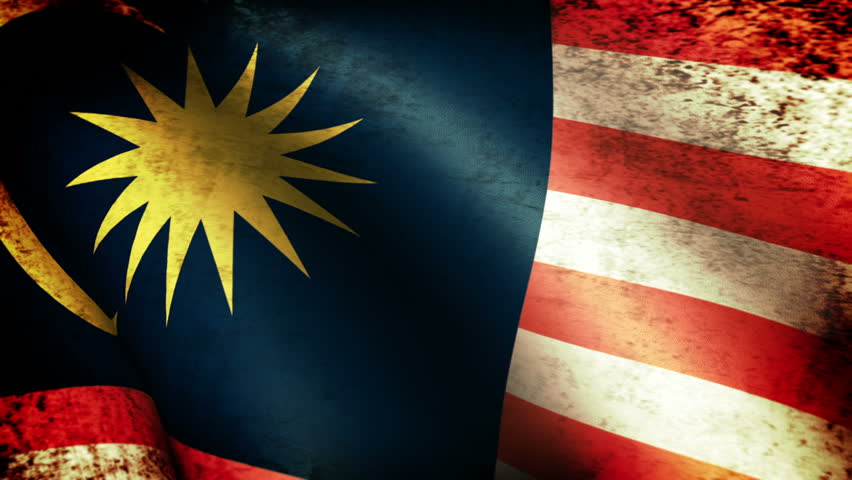 Malaysia Flag Waving, grunge look
