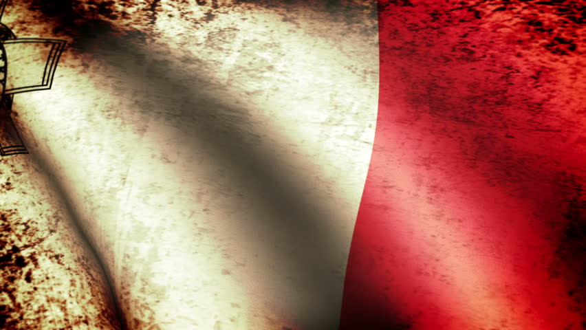 Malta Flag Waving, grunge look