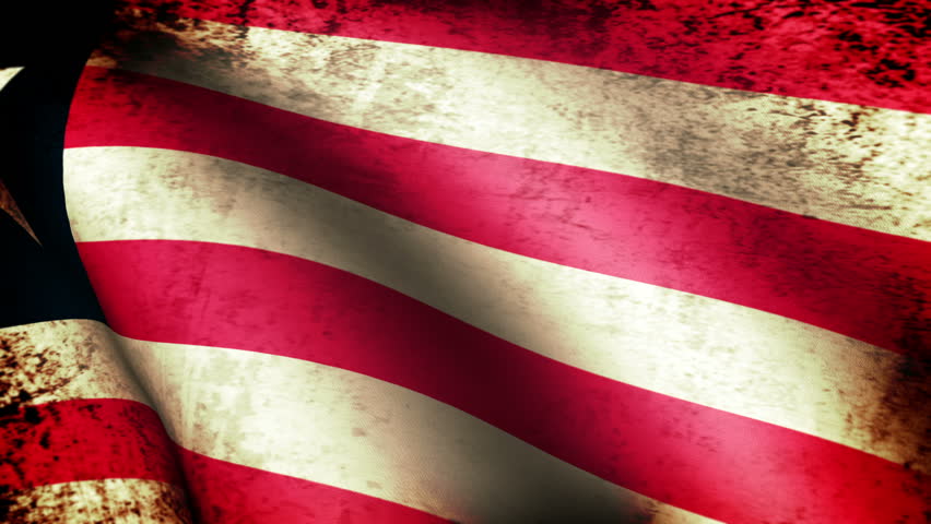 Liberia Flag Waving, grunge look