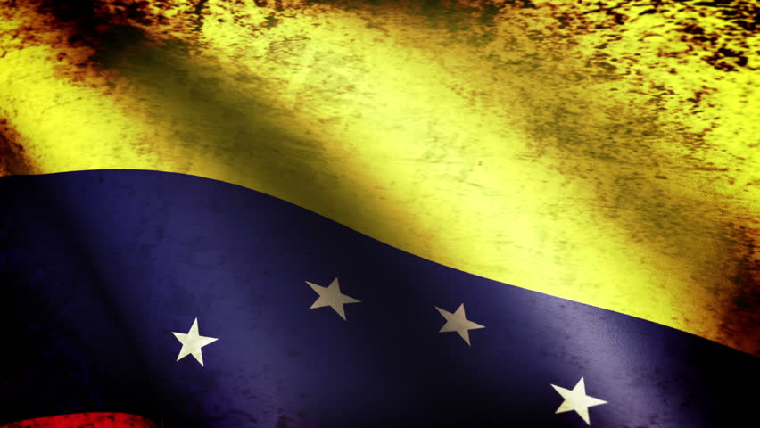 Venezuela Flag Waving, grunge look