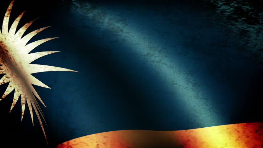 Marshall Islands Flag Waving, grunge look
