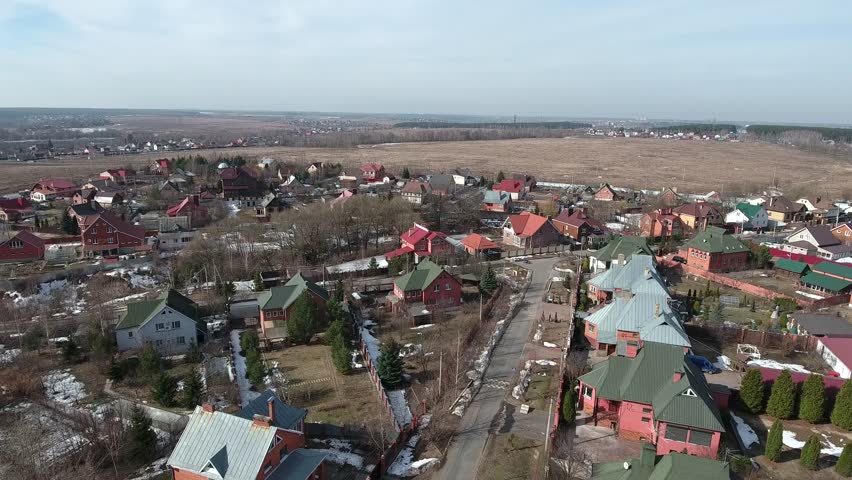 Flying over the rural real estate