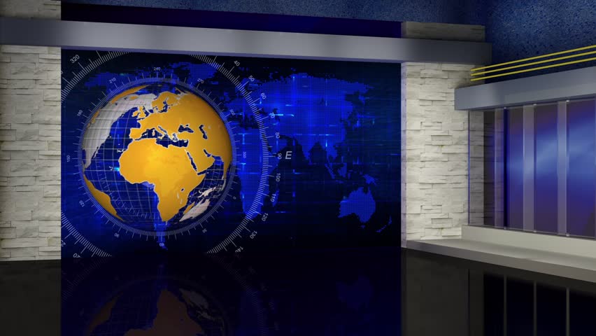 News Broadcast Tv Studio Green Screen Stock Footage Video 100 Royalty