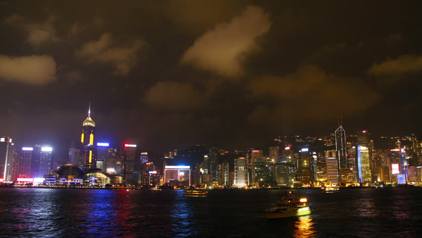 Victoria Harbour of Hong Kong Symphony of Lights ( Time lapse )