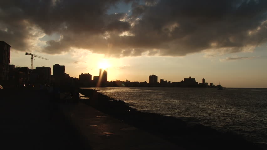 2010-December Havana - The Malecon at Sunset