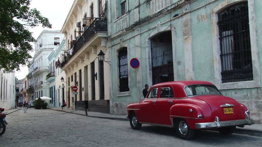 HAVANA - CIRCA DEC 2010: Classic American Auto in Havana side street.