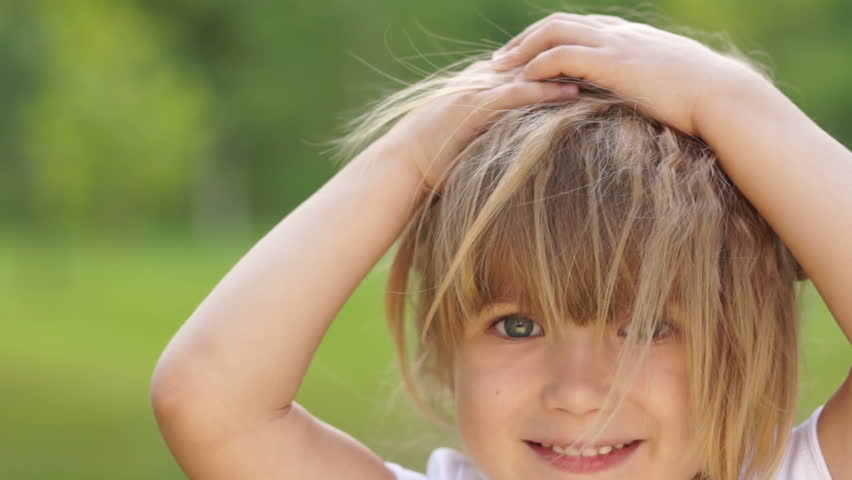 Portrait of a girl with beautiful hair
