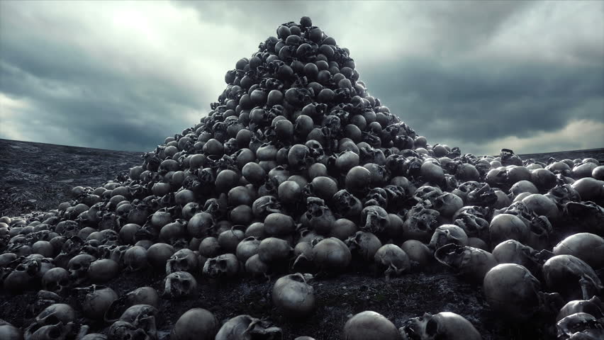 blue skull pile