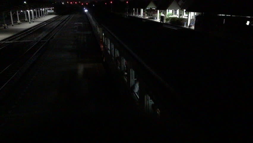 Passager train station at night 