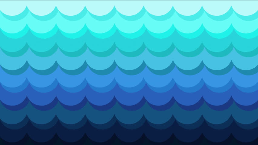 Colorful blue flat 3d Abstract Background seamless loop for text or logo. fashion and music backdrop. Illustration art for children. Creative animated pattern . ocean and sea concept. waves background