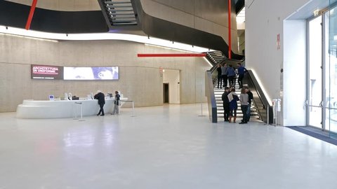 Vestibule MAXXI Rome Italy - February 21, 2015: is a national museum of contemporary art and architecture.