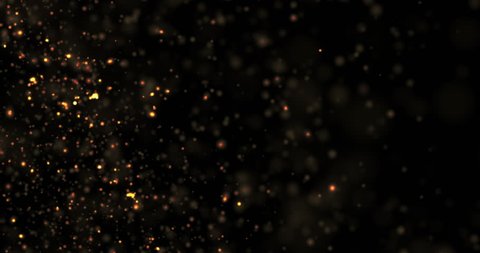 Abstract Gold Particles on Black Background