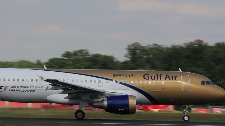 FRANKFURT - JULY 4: Gulf Air airplane takes off from Frankfurt Airport on July