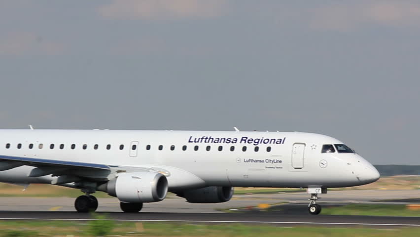 FRANKFURT - JULY 4: Lufthansa airplane takes off from Frankfurt Airport on July