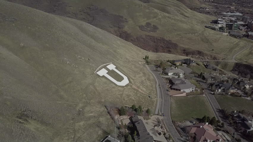 SALT LAKE CITY, UTAH - MAR 2017: Aerial University of Utah Salt Lake City mountain homes. One of the highest educational rated ranking. The university was established in 1850. Research school.