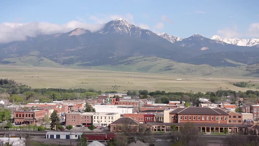 Livingston, Montana, in the shadow of the mountains