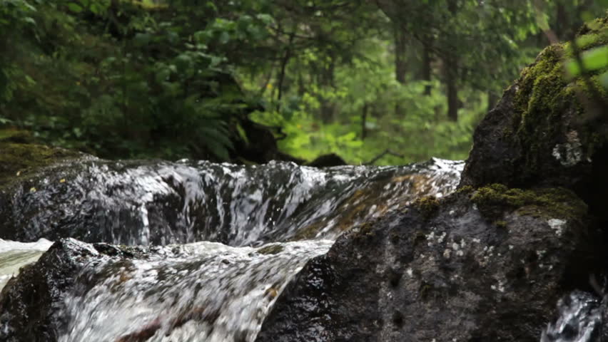 Small waterfall in slow motion