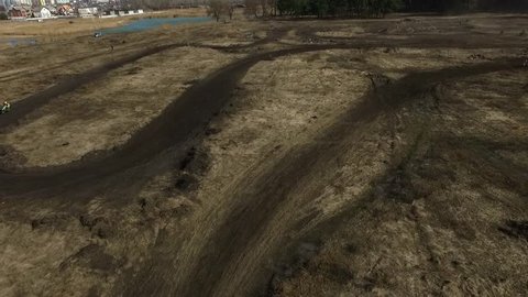 Motocross track, aerial footage