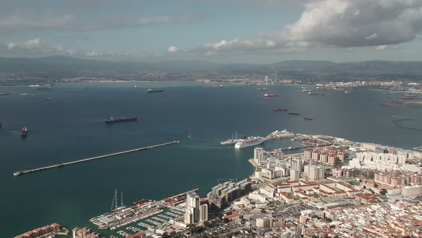 2010-November View from the top of the Rock of Gibraltar a British Colony at the