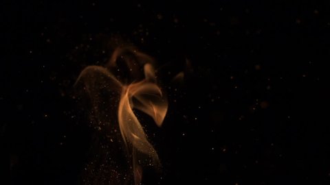 Campfire Flames and Embers From Stirring Fire Rise in Slow Motion
